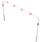 Access barriers | removable and revolving | with triangular locking mechanism | without quarter-bent bar | hot-dip galvanized and white coatedwith red reflecting stripes | total width: 2500 mm